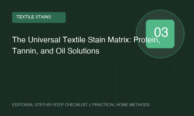 The Universal Textile Stain Matrix: Protein, Tannin, and Oil Solutions